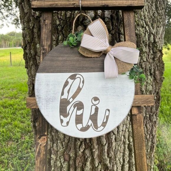 Handmade welcome sign, Door decor, Wood decor, Porch sign - Picture 3 of 5